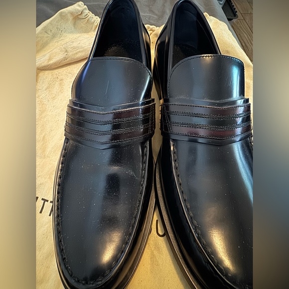 Louis Vuitton Men’s Loafer 9UK/10US Black Burgundy Leather Brand New Never Worn - Picture 8 of 13